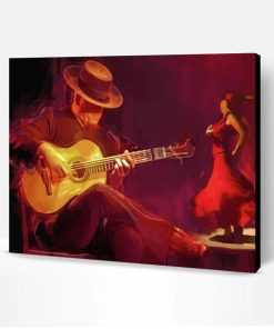 Flamenco Guitar Player and Dancer Paint By Numbers