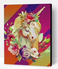 Floral Unicorn Art Paint By Number