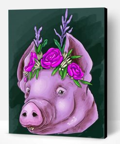 Floral Pig Head Paint By Numbers