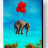 Flying Elephant With Red Balloons Paint By Number