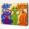 Four Colorful Cats Art Paint By Numbers