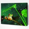Frog On Branch In The Rain Paint By Number
