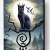 Full Moon and Gothic Cat Paint By Numbers