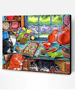 Garden Shed Cats Paint By Number