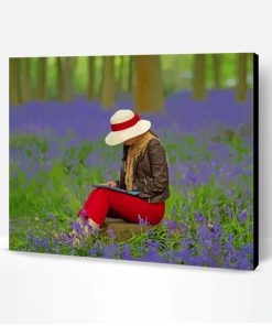 Girl In Bluebell Wood Paint By Number