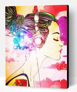 Girl Listening To Music Paint By Number