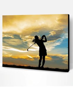 Girl in Golf Silhouette Paint By Numbers