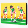 Girls Soccer Art Illustration Paint By Numbers