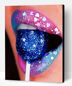 Glitter Lips And Lollipop Paint By Number
