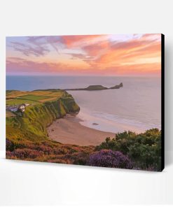 Gower Wales Sunset Seascape Paint By Number