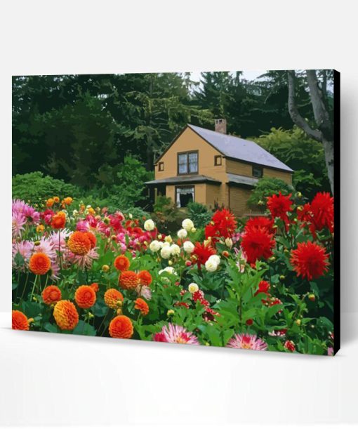 House With Flowers Garden Paint By Numbers