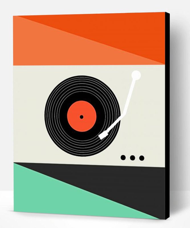 Illustration Record Player Paint By NumbeR