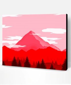 Illustration Red Mountains Paint By Numbers