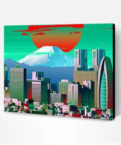Japan City Buildings Illustration Paint By Number