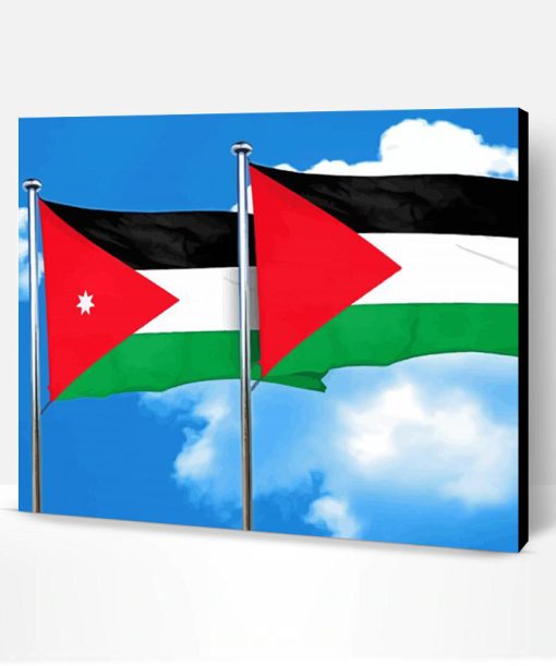 Jordan And Palestine Flags Paint By Number