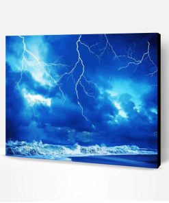 Lightning Over The Ocean Paint By Numbers