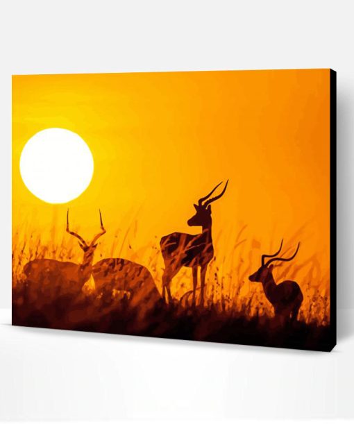 Maasai Mara Deers Silhouette Paint By Number