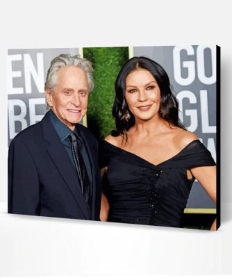 Michael Douglas And His Wife Paint By Numbers