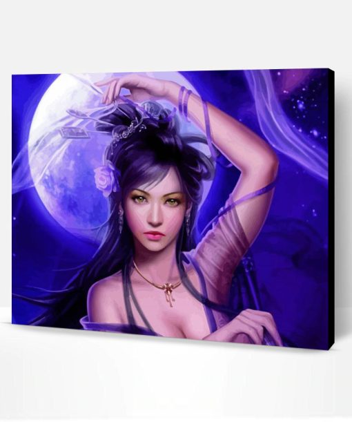 Moon Anime Woman Paint By Number