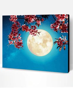 Moon With Flowers Paint By Number