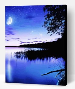 Night Lake Moonlight Paint By Number