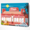 Old American Diners With Old Cars Outside Art Paint By Number