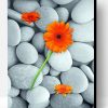 Orange Gray Flowers Paint By Number