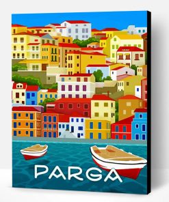 Parga Greece Poster Paint By Number