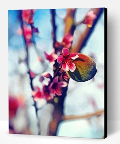 Peach and Peach Blossoms Paint By Number