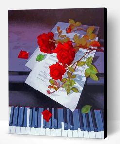 Piano With Flowers Art Paint By Number