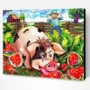 Pig With Watermelon Paint By Numbers