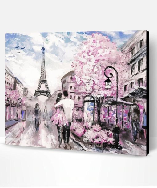 Pink And Grey Paris Paint By Numbers