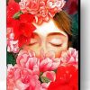 Pink and Red Floral Art Girl Paint By Number