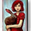 Rabbit And Girl With Red Hair Paint By Number