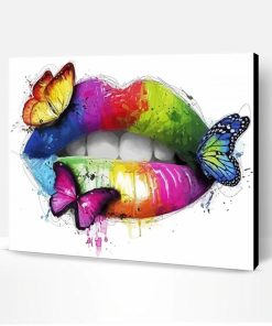 Rainbow Butterfly Lips Paint By Number