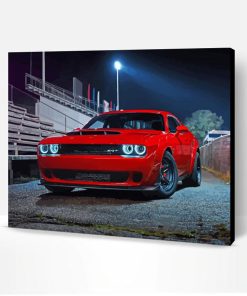 Red Dodge Demon Paint By Numbers