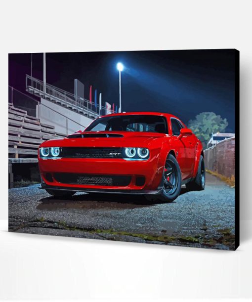 Red Dodge Demon Paint By Numbers