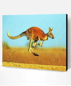 Red Kangaroo Jump Paint By Numbers