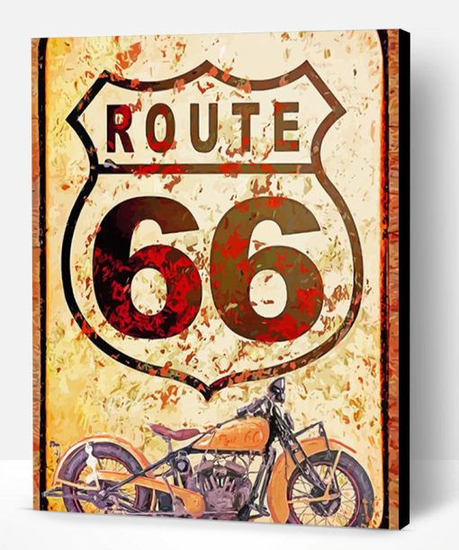 Route 66 Motorcycle Poster Paint By Number