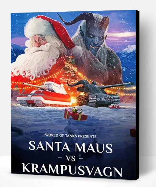 Santa Vs Krampus Poster Paint By Number