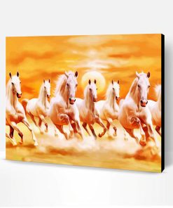 Seven Running Horses At Sunrise Paint By Number