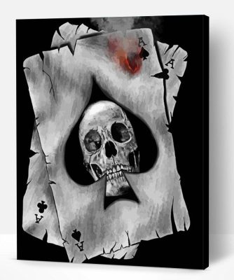 Skull With Ace Of Spades Paint By Number