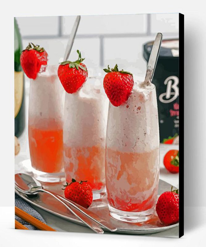 Strawberry Champagne Floats Paint By Number