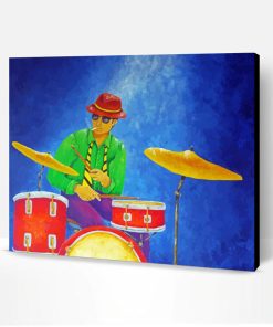 Stylish Man Drumming Paint By Numbers