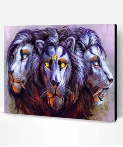 Three Lions Heads Paint By Number