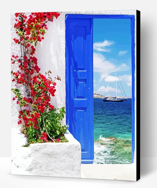 Traditional Greek Door On Mykonos Island Greece Paint By Number