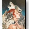 Two Wolves One Woman Paint By Numbers