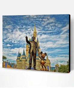 Walt Disney and Mickey Statue in Disneyland Paint By Numbers