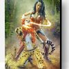 Wonder Woman With Cheetah Paint By Number