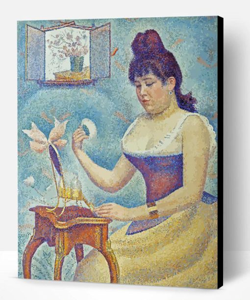 Young Woman Powdering Herself Seurat Art Paint By Number